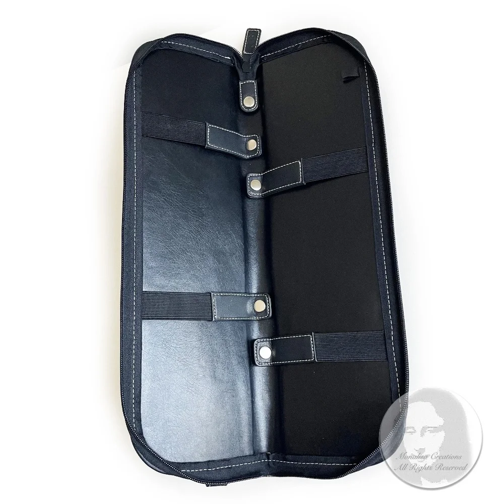 Geoffrey Beene Tie Case Holder Black Leather Travel Case Vintage 90s
